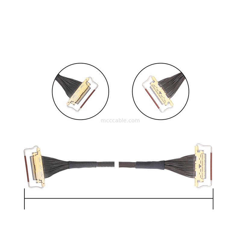 Lắp ráp cáp Oem Lvds 0,5mm Pitch 20453-220t-03 Đầu nối vi đồng trục loại giao phối ngang