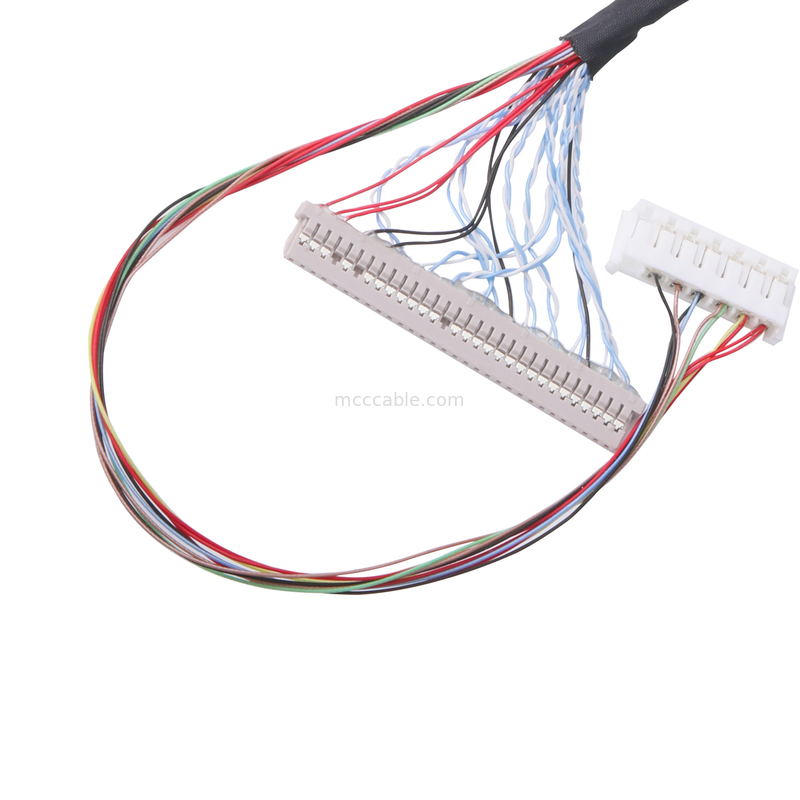 Lắp ráp cáp 40 chân Lvds tùy chỉnh Cáp màn hình LCD lvds 0,5mm Loại giao phối ngang Đầu nối vi đồng trục