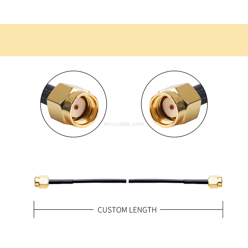 RF kết nối 50ohm Kháng Lmr100 RF đồng trục cáp Đen lcd lvds cáp cáp cao tốc samtec