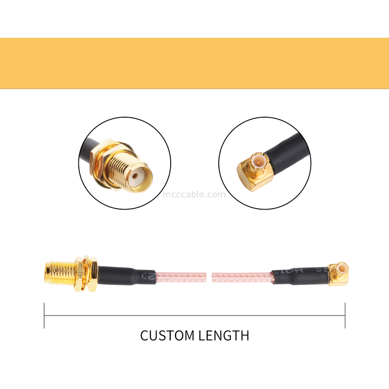 Lắp ráp cáp Rg316 Cáp đồng trục với đầu nối Rf Cáp tốc độ cao ROHS samtec