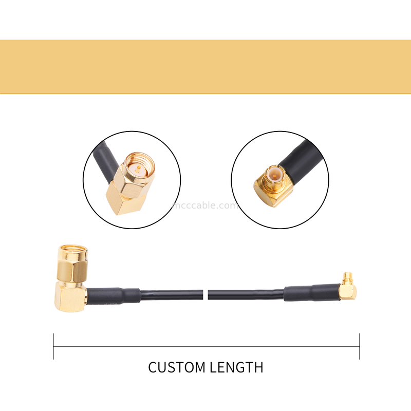 Lắp ráp cáp Micro Rg174 R / A Sma Male Plug To Ra Mmcx Male Plug
