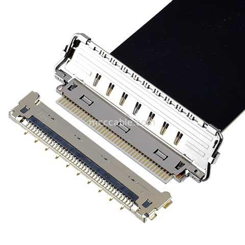 Hướng giao phối ngang 20856-050T-01 FFC Cable đồng trục 50P 0,4mm pitch tùy chỉnh OEM / ODM