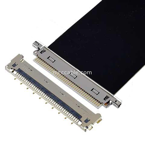 20856-030T-01 0.4mm Pitch 30P Micro Coaxial Cable Assembly cáp kết hợp hướng ngang