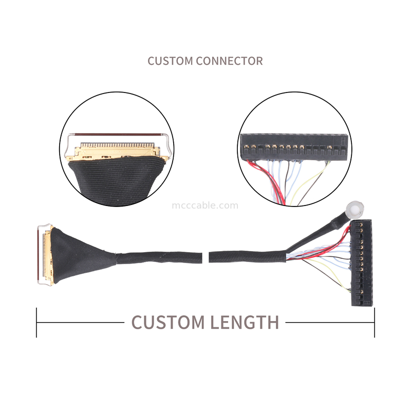 Lvds edp cáp Pitch 0.5mm Coaxial Cable Assembly Cơ thể chính hãng kéo vòng hoặc giả mạo