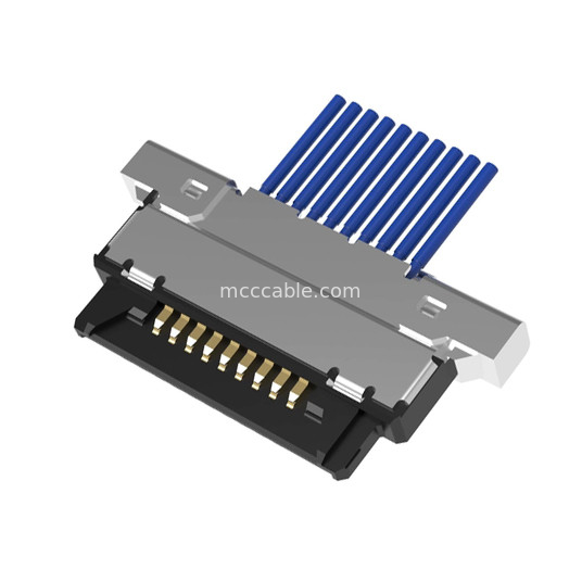 Lắp ráp cáp đồng trục siêu nhỏ 10 chân Lvds 20345-010T-32R Khoảng cách 0,4 mm Đầu nối vi đồng trục loại giao phối ngang