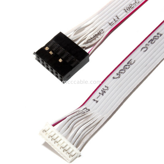 IDC 12 PIN Cáp ruy băng linh hoạt phẳng DF19 TO JST RF cho cáp nguồn PCBA