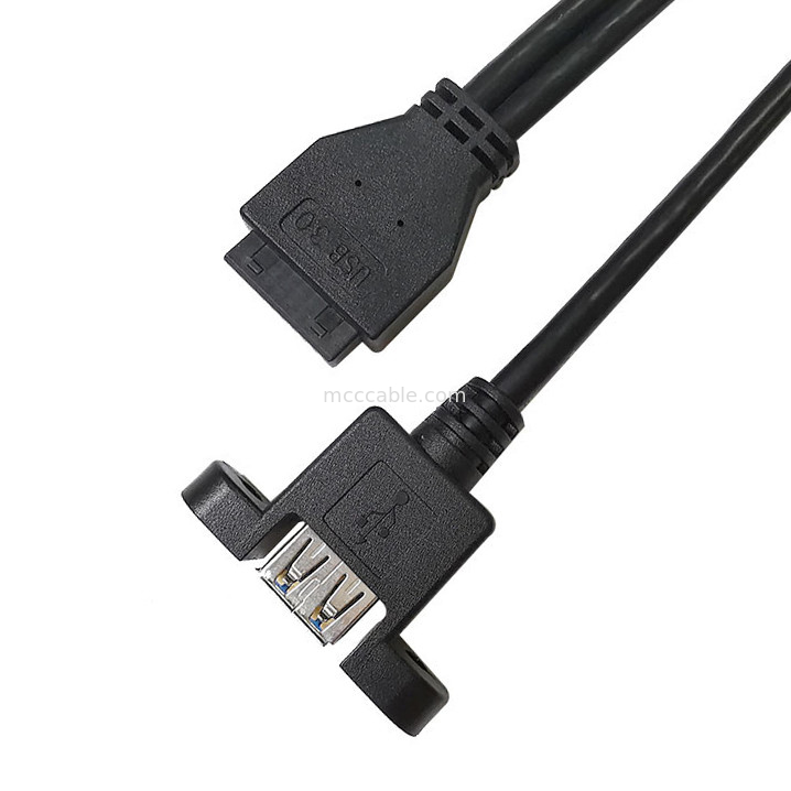 Bảng điều khiển USB 3.0 Gắn kết A x2 đến 20 Pin Đầu cắm Bo mạch chủ Tùy chỉnh Dây khai thác