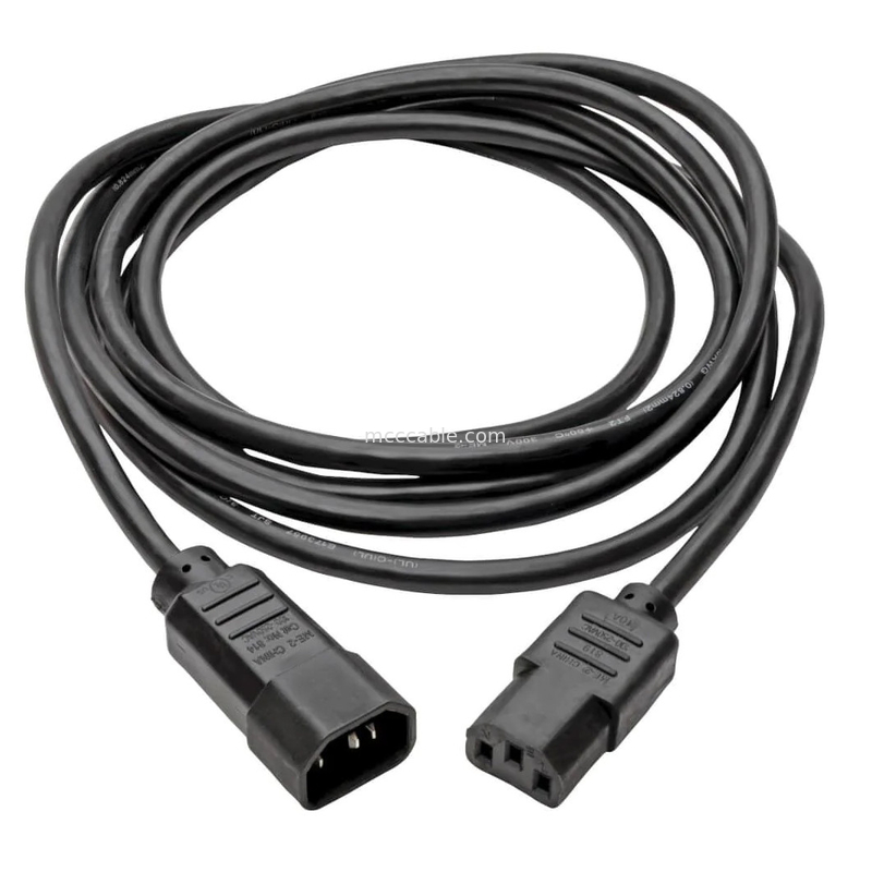 C13 đến C14 10a 250v dây điện 18 Awg C14 Mates với một ổ cắm C13