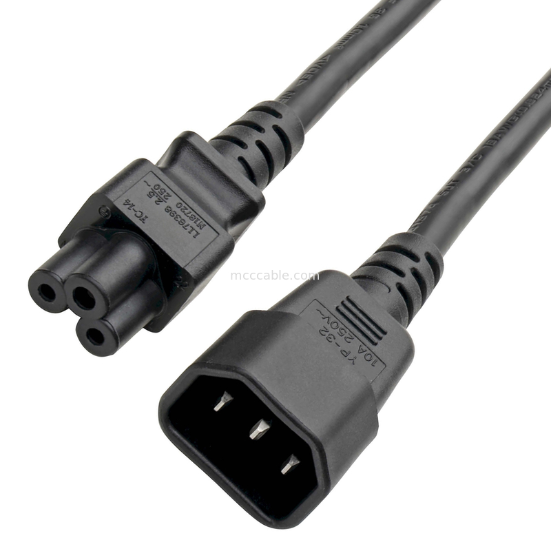 Kết nối Adapter C14 đến C5 Cáp Adapter điện 7a 250v 18 Awg