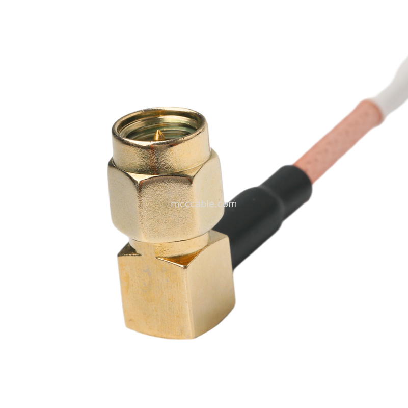 Ip67 Rohs Cáp đồng trục tùy chỉnh Ra Sma Cắm góc phải Cắm Rg316 Oem / Odm