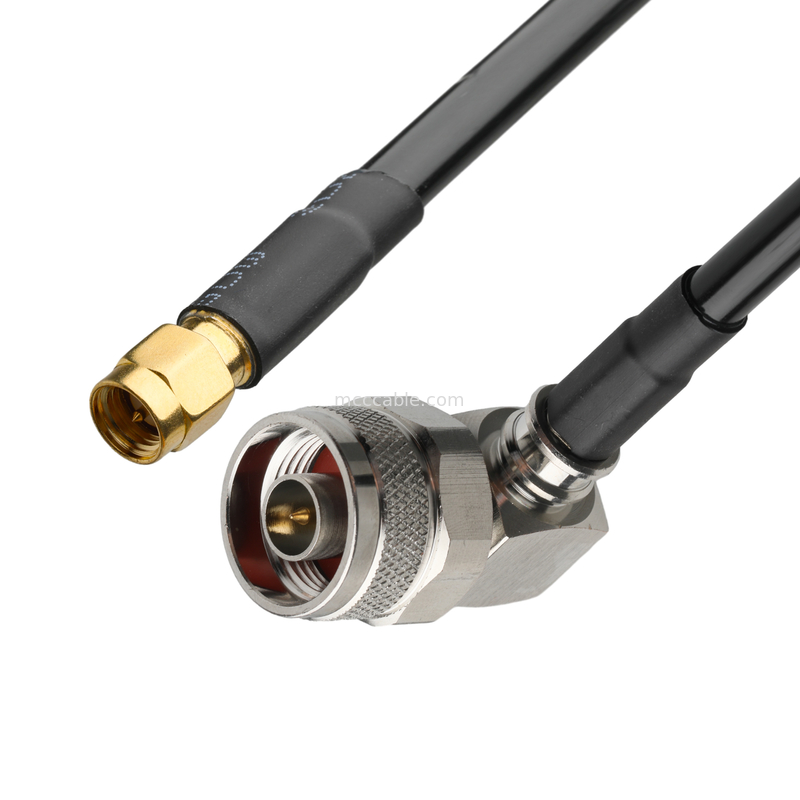 RF Connector Lmr-240 Low Loss Rf Cable Đen Sma Đàn ông thẳng Plug To N Đàn ông Plug góc phải Plug