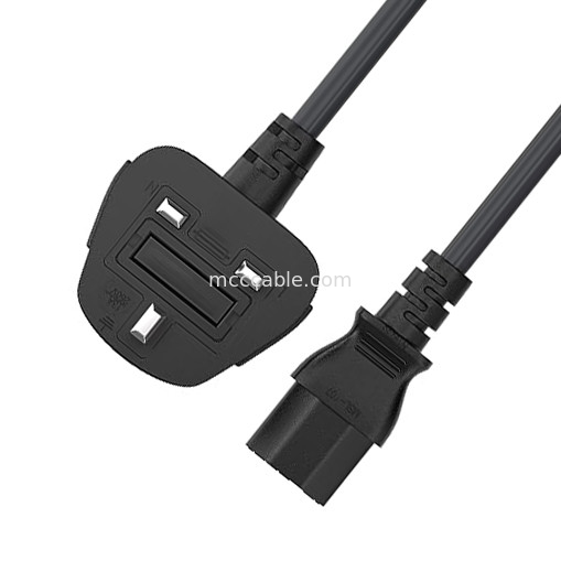 C13 To Uk Plug Power Cord Bs1363 18awg 250v Độ dài Thích hợp cho hầu hết các máy tính, máy in và các thiết bị khác