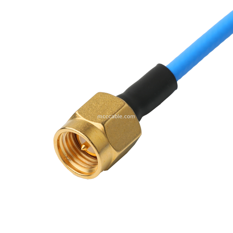 Kết nối RF Phòng nối cáp đồng trục PIM thấp Dụng độ linh hoạt TFT-5G-402 Được bảo vệ đôi với áo khoác FEP màu xanh