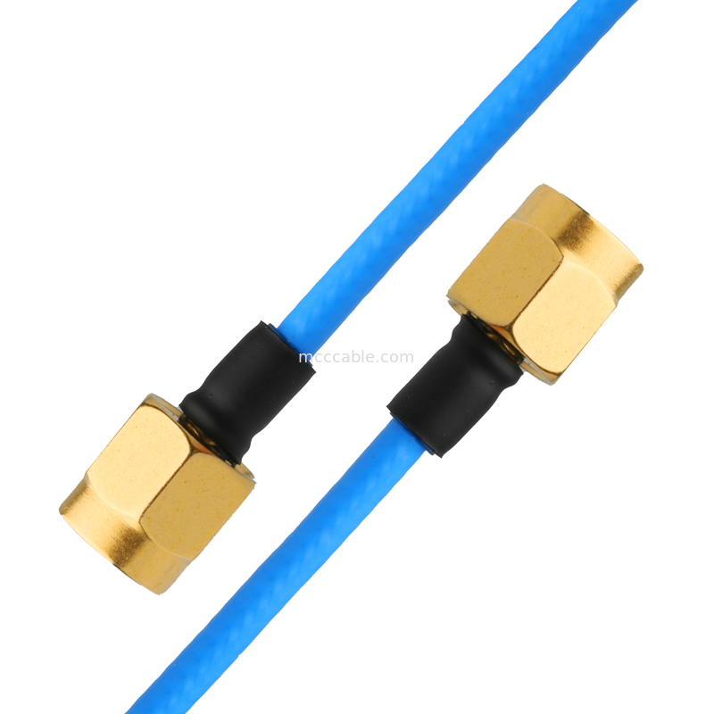 Kết nối RF Phòng nối cáp đồng trục PIM thấp Dụng độ linh hoạt TFT-5G-402 Được bảo vệ đôi với áo khoác FEP màu xanh