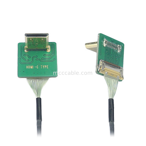 Mini HDMI Đầu Khuỷu Tay Hd Cáp Mini Hdmi-C2 Đến 20525-020E-02 Lên Bo Mạch Đầu Nối Bên Sân 0.4 Mm