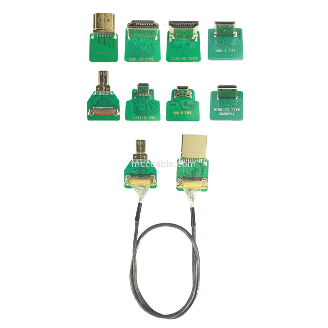 Mini HDMI Đầu Khuỷu Tay Hd Cáp Mini Hdmi-C2 Đến 20525-020E-02 Lên Bo Mạch Đầu Nối Bên Sân 0.4 Mm