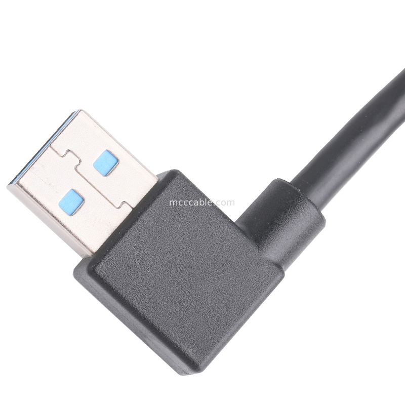 Đen Usb3 0 Cáp Am 90 độ khuynh hướng bên đến Af Half Pack loại vít hình dạng ngoài đúc