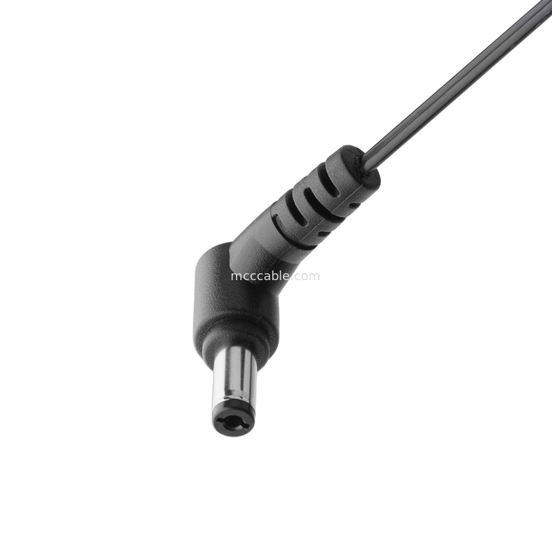 DC Plug 2.1 * 5.5mm Load Type PVC Sự xuất hiện đúc 90 góc đến White Housing 2P MOLEX F
