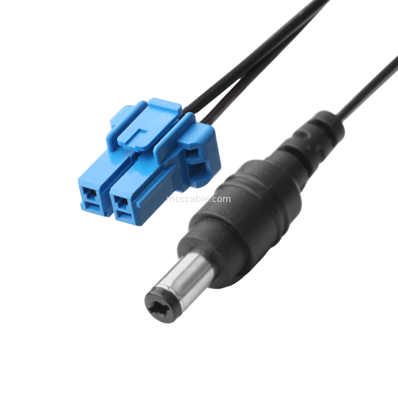 DC Plug 2.1 * 5.5mm Load Type PVC Sự xuất hiện Molding To TE Blue Housing 2P Connector Cable nữ