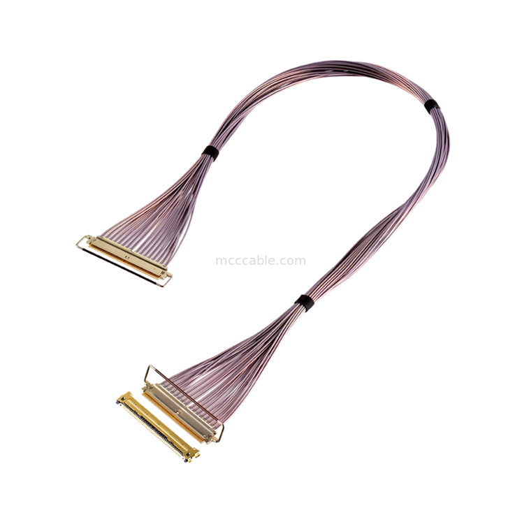 64 Gbps PAM4 81863-100B-01 50P 0.4mm Pitch Hình dạng ghép nối ngang Micro-Coaxial Cable Assembly OEM / ODM
