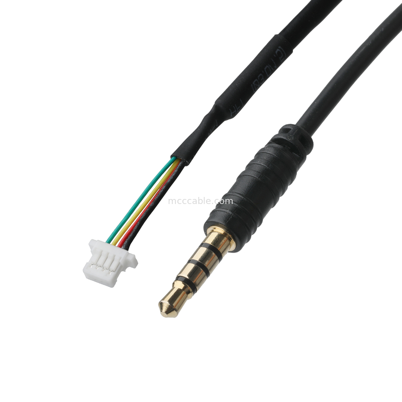 3.5mm 4Pin Heaphone Earphone Plug MALE đến JST SHR-04V-S-B Bộ kết nối cáp OEM / ODM
