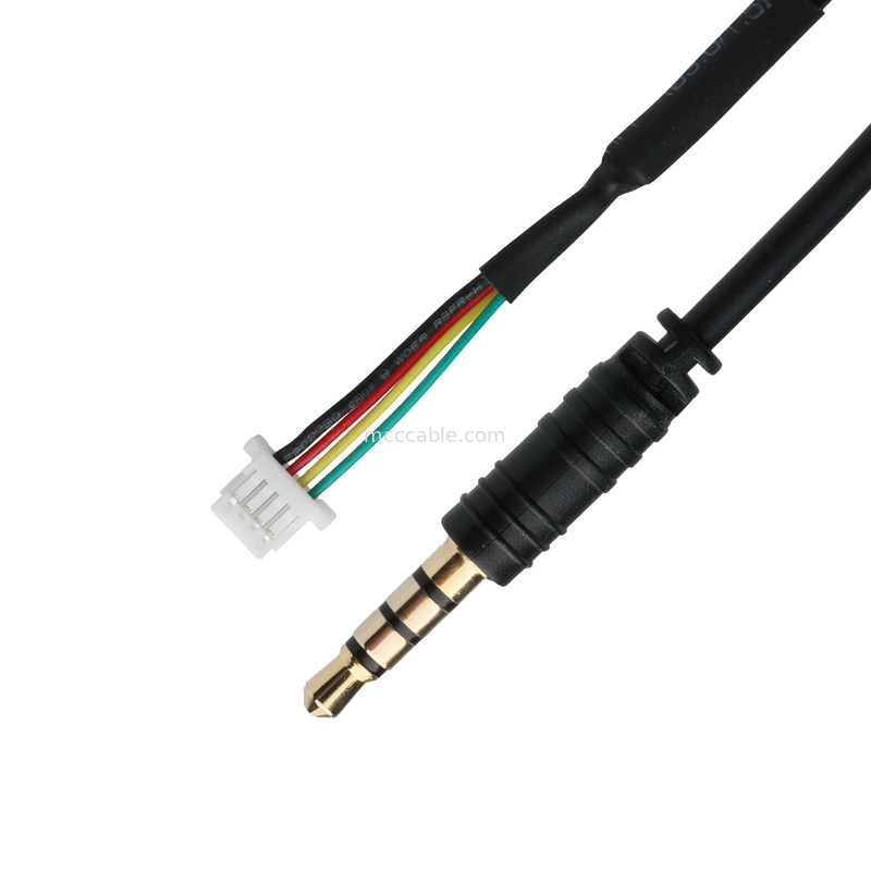 3.5mm 4Pin Heaphone Earphone Plug MALE đến JST SHR-04V-S-B Bộ kết nối cáp OEM / ODM