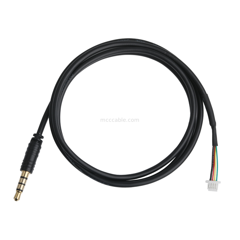 3.5mm 4Pin Heaphone Earphone Plug MALE đến JST SHR-04V-S-B Bộ kết nối cáp OEM / ODM