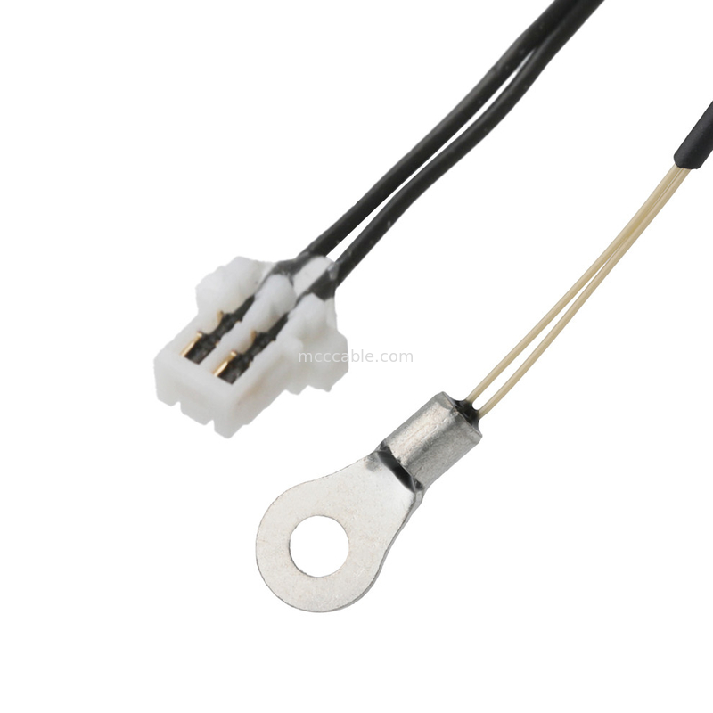 M8 Nhiệt biến NTC 10K ohm 1% cảm biến đến 2P liên lạc mặt lên UL10064 32#AWG Cáp OEM / ODM