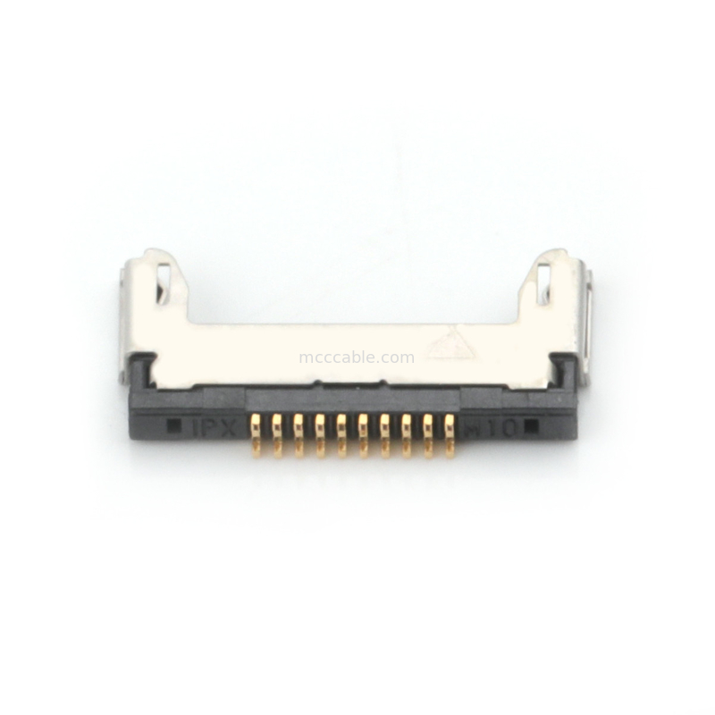 Lắp ráp cáp đồng trục siêu nhỏ 10 chân Lvds 20345-010T-32R Khoảng cách 0,4 mm Đầu nối vi đồng trục loại giao phối ngang