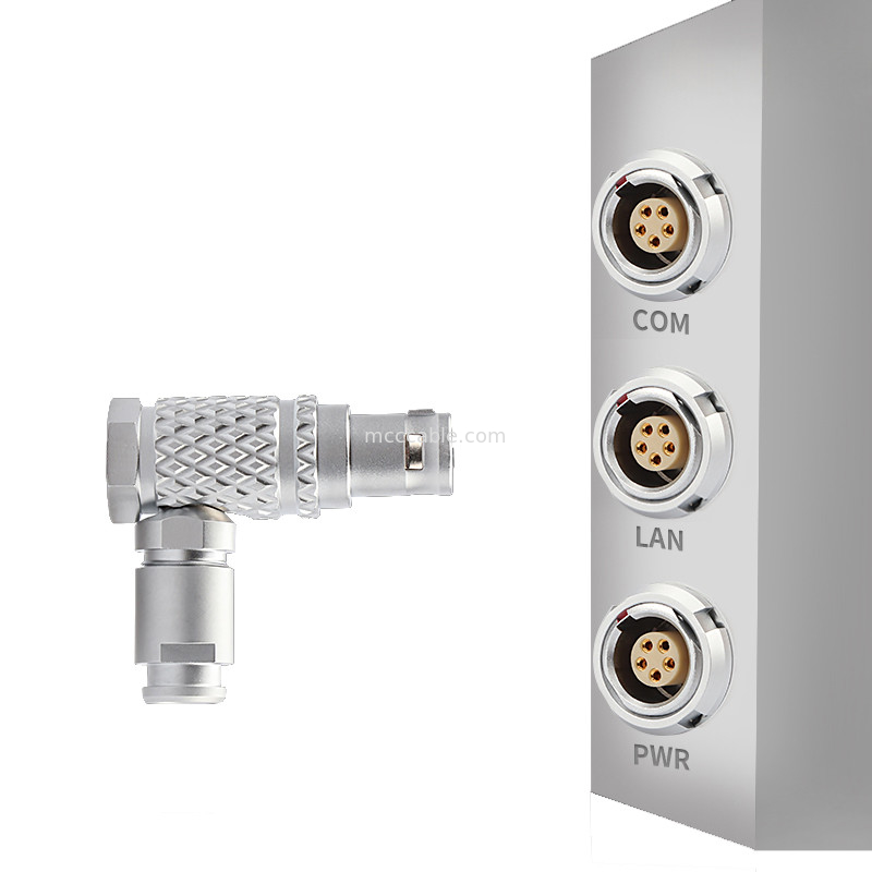 Bộ kết nối điều khiển công nghiệp Dòng B T3 5Pin 90° góc phải Bộ kết nối tròn