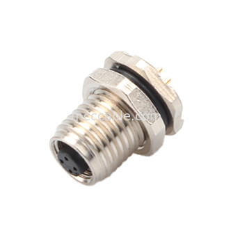 Bộ kết nối hình tròn M5 mã-A 4Pin Series Waterproof Female Mates với M5 bảng phẳng vòm ổ cắm nam PCB
