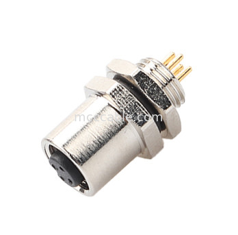M5 Mã A Kết nối nữ 4pin Panel Flange PCB Socket IP67 Circular Interface Type A
