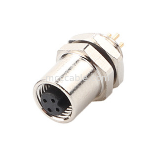 M5 Mã A Kết nối nữ 4pin Panel Flange PCB Socket IP67 Circular Interface Type A