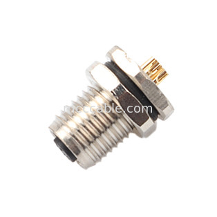 Bộ kết nối chống nước hình tròn công nghiệp M5 Mã A 4Pin Panel Flange PCB Phụ nữ Socket IP67