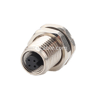 Bộ kết nối chống nước hình tròn công nghiệp M5 Mã A 4Pin Panel Flange PCB Phụ nữ Socket IP67