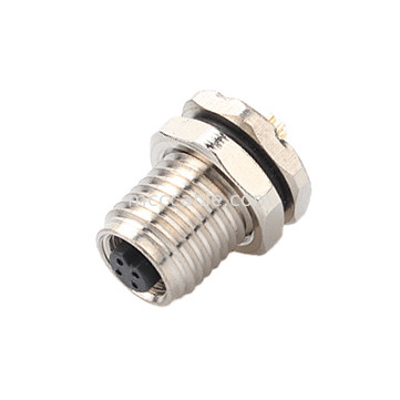Bộ kết nối chống nước hình tròn công nghiệp M5 Mã A 4Pin Panel Flange PCB Phụ nữ Socket IP67