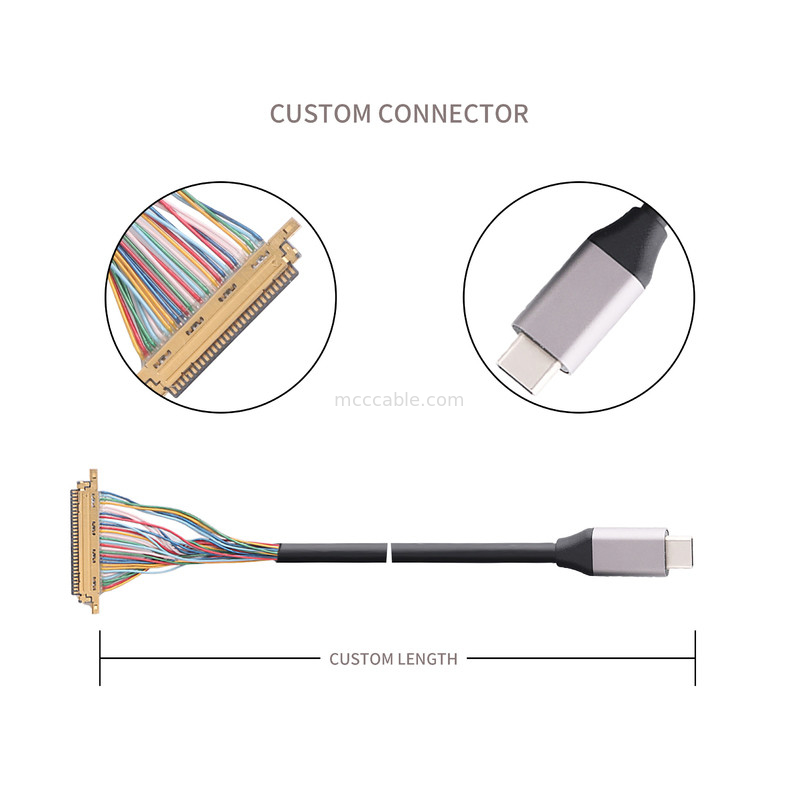 Loại C USB 3.0 đến 20453-230T-03 Cáp được sản xuất để đo kết nối đồng trục đến Micro USB