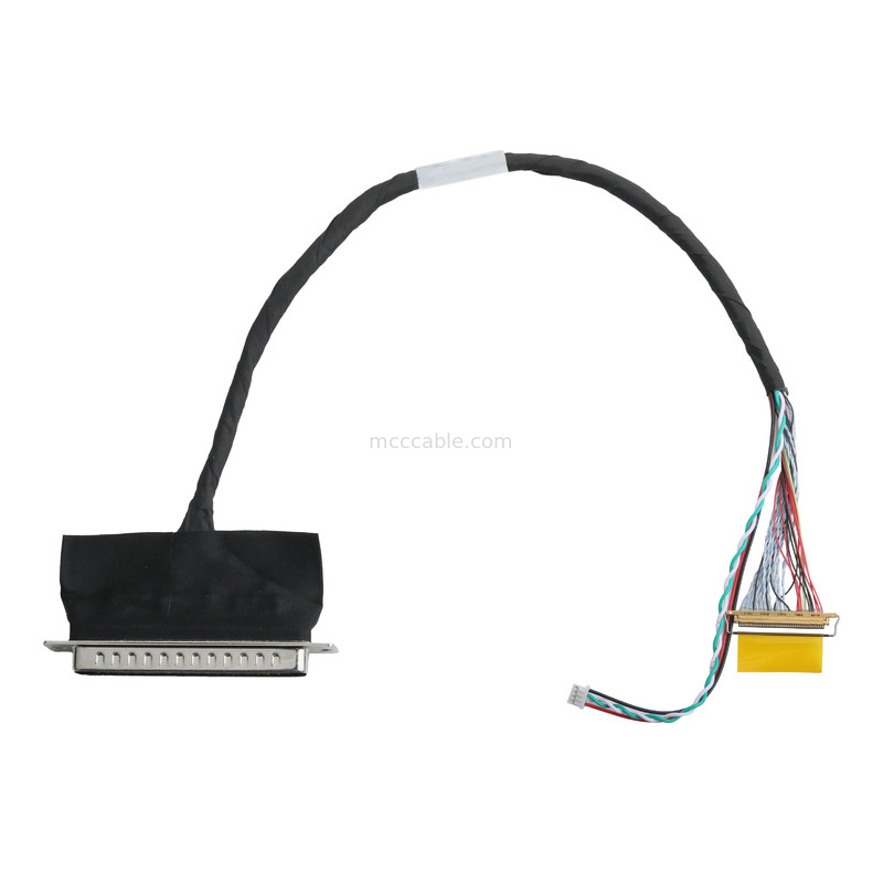 Bộ lắp ráp cáp LVDS D-SUB Nam đến Molex 51021-0400 Và 20453-240T-01 Bộ kết nối dây OEM / ODM
