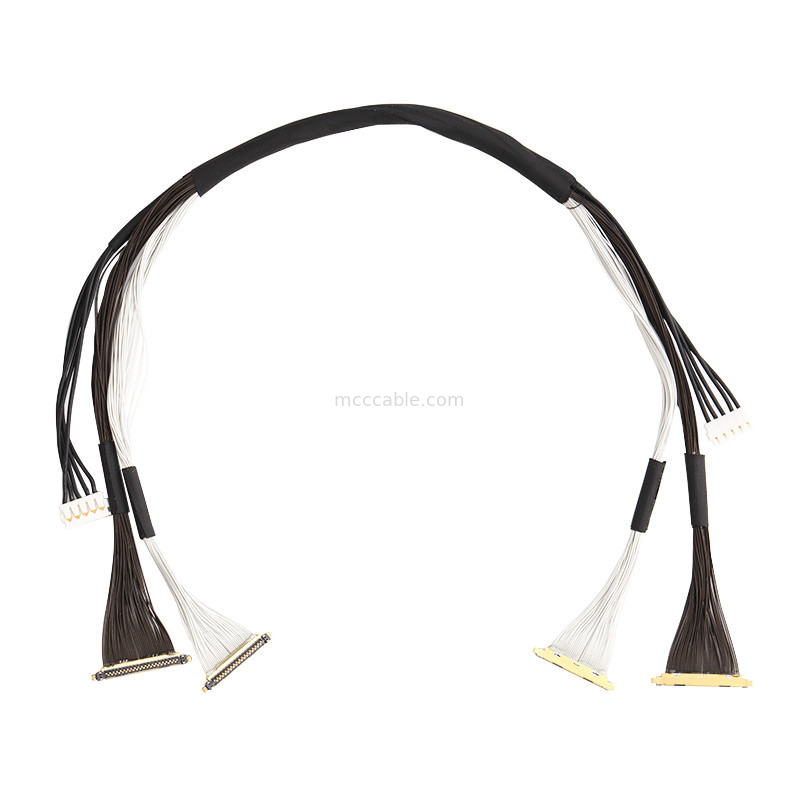 Bộ cáp UAV Lvds Edp Bộ cáp 0.25mm Pitch 20531-034T-02 đến Jst Auhr-05v-H 34 Pin Micro coaxial cable