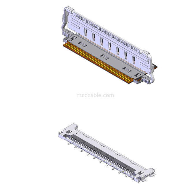 Hướng giao phối ngang 20856-050T-01 FFC Cable đồng trục 50P 0,4mm pitch tùy chỉnh OEM / ODM