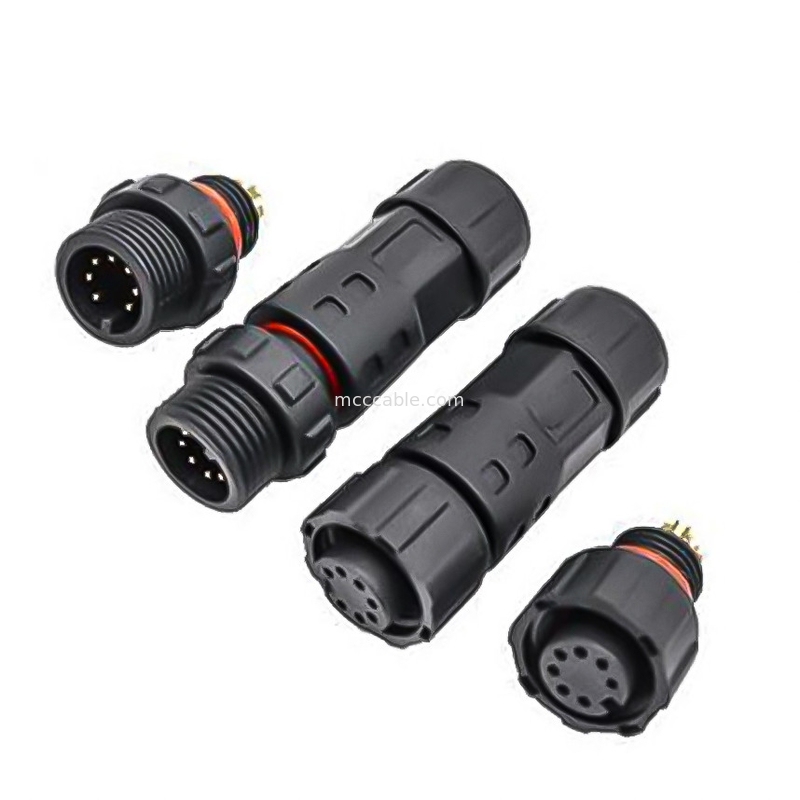 loại công nghiệp chống nước 8 pin kết nối tròn M12 nữ đúc cáp lvds kết nối hiển thị