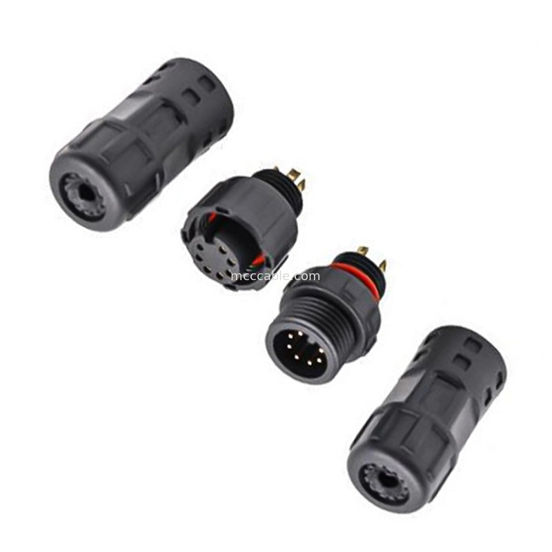 loại công nghiệp chống nước 8 pin kết nối tròn M12 nữ đúc cáp lvds kết nối hiển thị