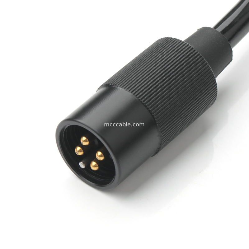 4-Core Power Cable Assembly 2-Pin Connector 600V 125°C với ống thu nhỏ nhiệt