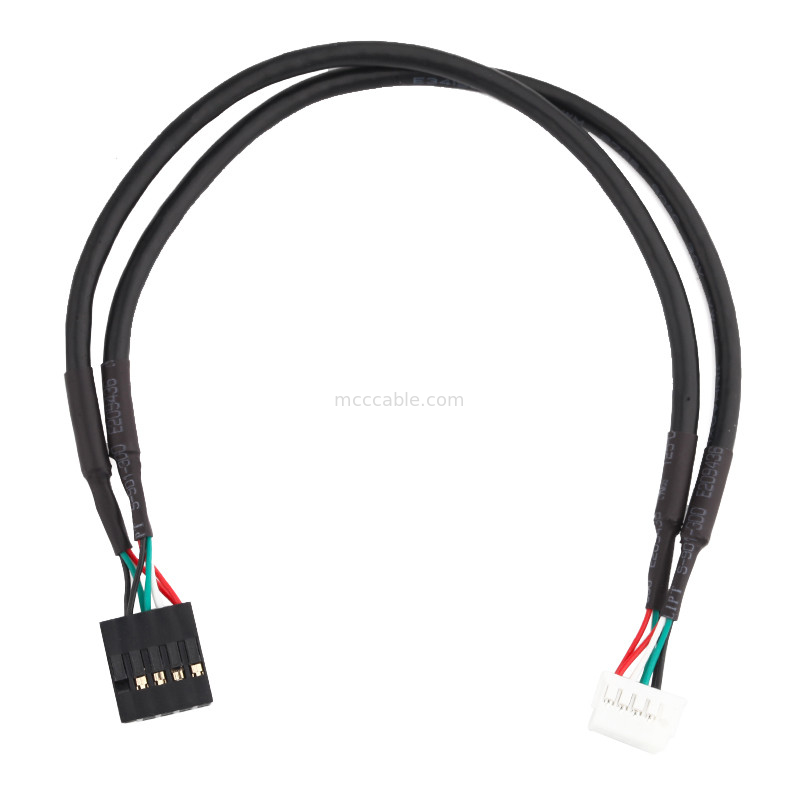 HSG 100mm Chiều dài dây khai thác Lắp ráp cáp 2 × 5 Pin Đen đến PHD-2 × 5P