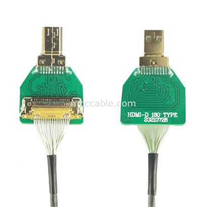 Bộ điều hợp kết nối MIPI OEM ODM Bộ điều hợp cáp HDMI Micro Straight Head HDMI-D-180° đến 20454-220-02 20455 20453