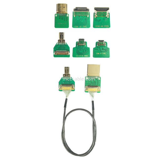 Bộ điều hợp kết nối MIPI OEM ODM Bộ điều hợp cáp HDMI Micro Straight Head HDMI-D-180° đến 20454-220-02 20455 20453