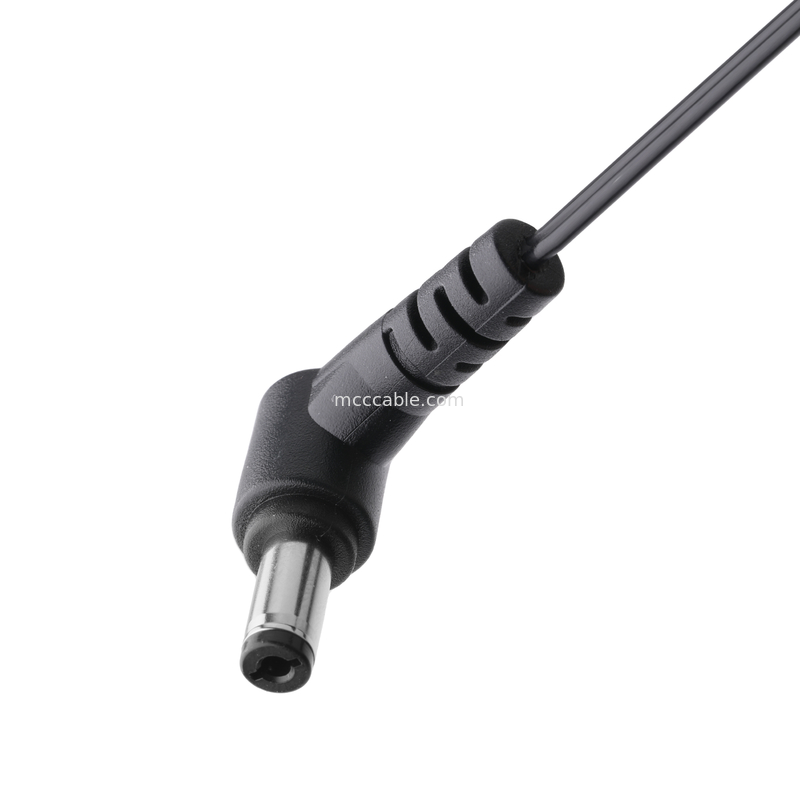 DC Plug 2.1 * 5.5mm Loại hàn PVC Sự xuất hiện đúc 90 góc đến MOLEX 39012020 PITCH 4.2mm 1 * 2P