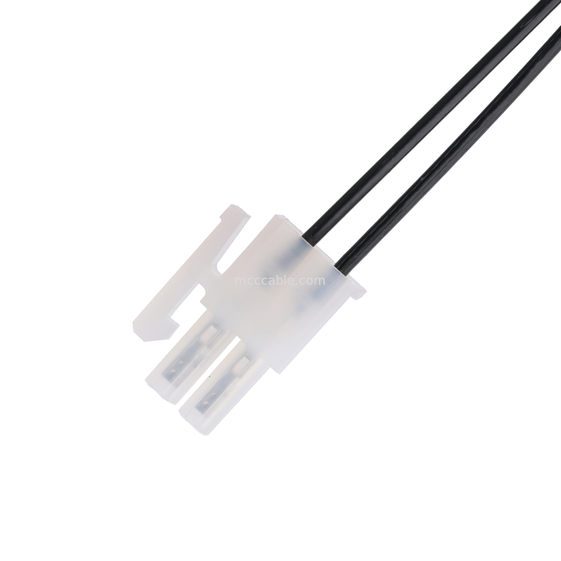 DC Plug 2.1 * 5.5mm Loại hàn PVC Sự xuất hiện đúc 90 góc đến MOLEX 39012020 PITCH 4.2mm 1 * 2P