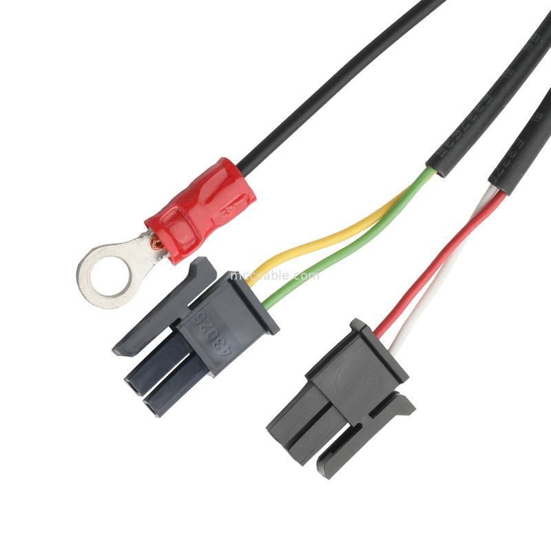LVDS CABLE HSG 43025-0600 Picth 3.0mm MX đến HSG 43025-0200 và RV1.25-4 kết nối OEM / ODM chiều dài cáp tùy chỉnh