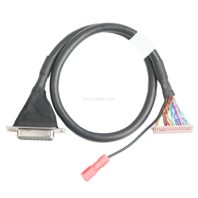 Lvds Cable Assembly  DF13-40Pin Pitch 1.25mm đến HD-SUB 26P FEMALE SLODER UL 1007 20AWG CABLE OEM / ODM